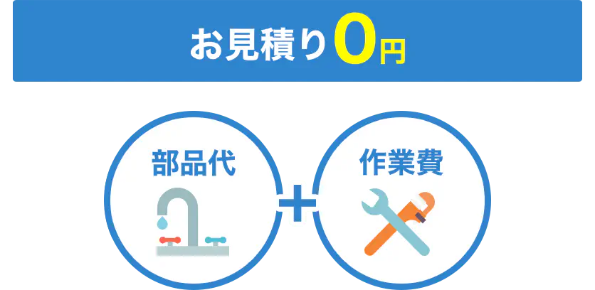 出張費+お見積り0円 基本料金1,950円〜 部品代 作業費